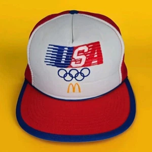 De colección 1984 McDonald's Equipo Olímpico de Estados Unidos Snapback Camionero Gorra Gorra Patriórica - Imagen 1 de 15