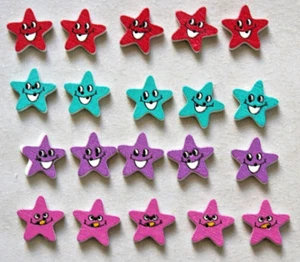 20 Star Shaped Wooden  Buttons 15mm high x 15mm wide - Picture 1 of 2