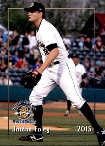 2015 Charleston RiverDogs Grandstand #15 Jordan Foley The Colony Texas TX Card