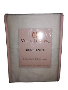 New In Package Villa Lugano "100% Tencel" 2 Standard Pillowcases MSRP $40  - Picture 1 of 3