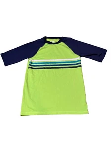 Cat & Jack Boy's Size M (8/10) Rashguard Bright Green w/ Palm Tree Silhouette - Picture 1 of 4