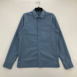 Lululemon Hemd Herren Große L Blau Knopfleiste Langarm Tasche Slim Freizeit Männer - Bild 1 von 17