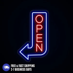 Neon Outdoor Open Sign Waterproof LED Neon for Businesses, Bar Open Arrow Light - Picture 1 of 11