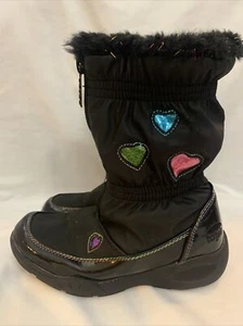 TOTES KIDS HEARTFUL Winter Insulated Snow Rain Boots Young Child Girl 13 EUC - Picture 1 of 6