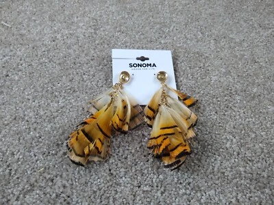 1 par de pendientes de borla marrón Sonoma Foto 1 de 4