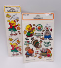 Lot of 2 Vintage Suzy’s Zoo Sticker packs Thanksgiving Autumn Teacher NOS