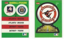 1988 FLEER BASEBALL TEAM LOGO STICKERS INSERT SINGLES