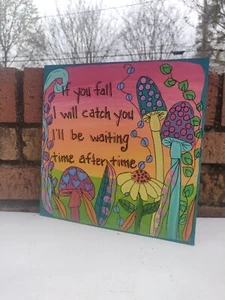 Cyndi Lauper Lyric Painting 10 x 10" wood, Time After Time, Eighties Music Sign - Picture 1 of 5