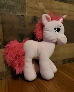 Pink Standing Unicorn Plush Stuffed Animal Toy 10” Fluffy Mane and Tail - Picture 1 of 10