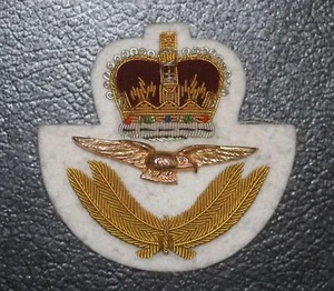 BRITISH REAL AIR FORCE RAF ENFERMERA OFICIAL GORRA INSIGNIA LINGOTES ALAMBRE - Imagen 1 de 2