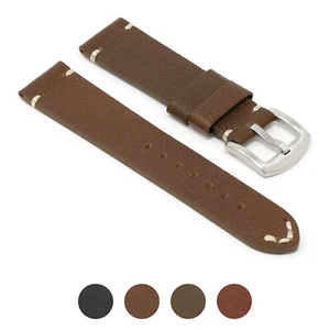 StrapsCo Correa de reloj de cuero texturizado cosido a mano - 20mm 22mm 24mm - Imagen 1 de 15