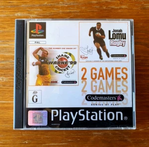 Shane Warne Cricket '99 & Jonah Lomu Rugby - Playstation 1 PS1 Double Case RARE - Picture 1 of 9