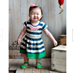 Girls MATILDA JANE Good Hart blue/white striped The Crew Dress Size 4 EUC - Picture 1 of 10