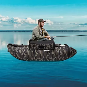Bote inflable portátil para pesca bote deportivo respaldo ajustable 130 kg - Imagen 1 de 23