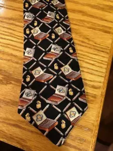 Novel-Ties by Roffee Necktie 100% Silk Cigars Lighters Design NEW WITH TAG - Picture 1 of 4