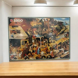 Vintage Jumbo 1500 Piece Puzzle PIETER BRUEGEL Proverbs Religious Scene SEALED - Picture 1 of 12