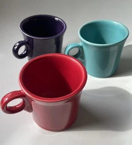 Fiesta Ware Coffee Mugs Cups Ring Handle Multicolored 3 piecec Lot - Picture 1 of 6