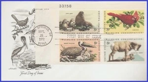 USA3 #1464-67 U/A ARTMASTER FDC PB4 Wildlife Conservation - Bild 1 von 1