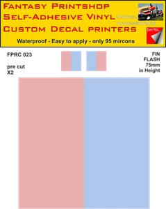 Raf Fin Flash Doppel Packungen Vinyl Sticker Aufkleber 75mm - 200mm FPRC023 - Picture 1 of 6