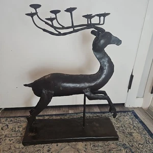 Vintage Metal Reindeer Large Candelabra/Centerpiece, 10 Candles - Picture 1 of 24
