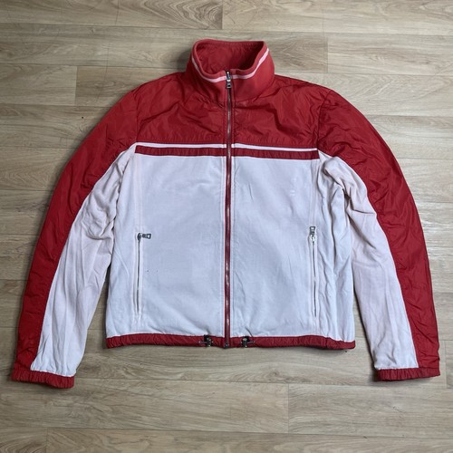 Prada Giacca Bomber Reversibile Nylon Giacca a Vento Rosso Bianco Uomo Tg L