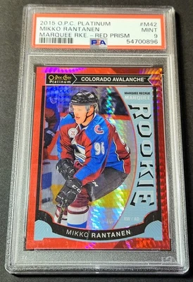 2015 O-Pee-Chee Platinum Red Prism /149 Rookie Mikko Rantanen RC #M42 OPC PSA 9 - Image 1 of 2