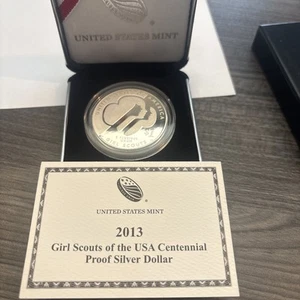 2013 Girl Scouts Commemorative Silver Dollar Coin Original, Proof - Picture 1 of 3