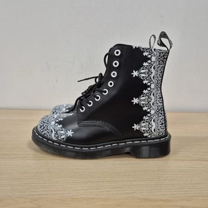 Dr Martens 1460 Pascal Lace Christmas Market White Black Leather Size Boots Uk 5 - Picture 1 of 9