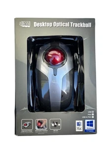 iMouse T1 Desktop Optical Trackball ADESSO Mouse USB Mac Windows Open Box Gaming - Picture 1 of 3
