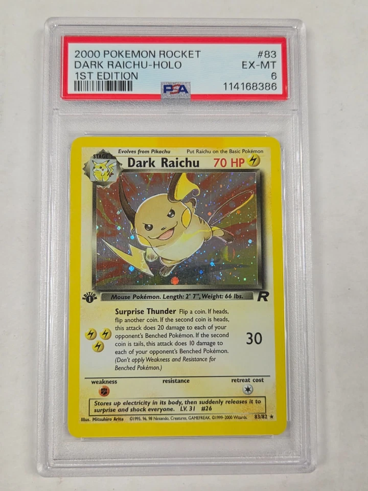 Dark Raichu 1st Edition 83/82 Pokemon TCG Team Rocket PSA 6 - Image 1 of 1