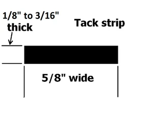 Universal convertible top tacking strip 5/8" wide X 1/8" to 3/16" thick, 6 ft - Bild 1 von 2