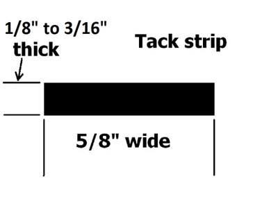 Universal convertible top tacking strip 5/8" wide X 1/8" to 3/16" thick, 6 ft - Image 1 of 2