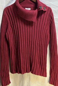 Suéter Van Heusen Rojo Algodón Acanalado XXL Capucha Cuello Manga Larga Tejido Suave - Imagen 1 de 9