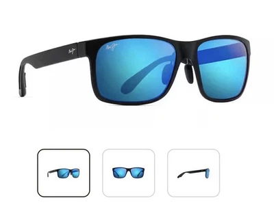 Óculos de sol Maui Jim Red Sands $259 MJ0432s-003 nova lente polarizada 60-17-145 azul - Imagem 1 de 4