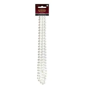 Gatsby Girl Roaring 20's Flapper Beads Pearlized Necklace 62", White - Picture 1 of 1