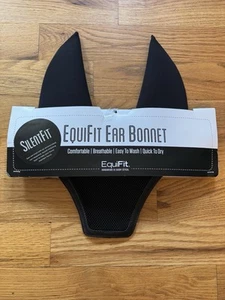 Equifit Silent Fit Ear Bonnet Horse Black With Black Trim - Picture 1 of 2