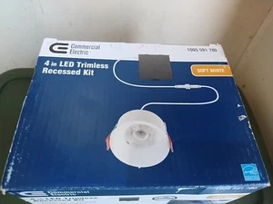 Commercial Electric Trimless Integrated LED 4" Round Canless Recessed Light - Picture 1 of 11