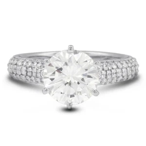 5.83ctw F/SI3 Round Brilliant Natural Certified Diamonds White Gold Accent Ring - Picture 1 of 24