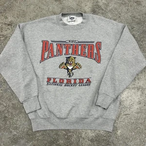 Vintage Florida Panthers Sweatshirt Crewneck Gray NHL Hockey Lee Sport USA 90s - Picture 1 of 11