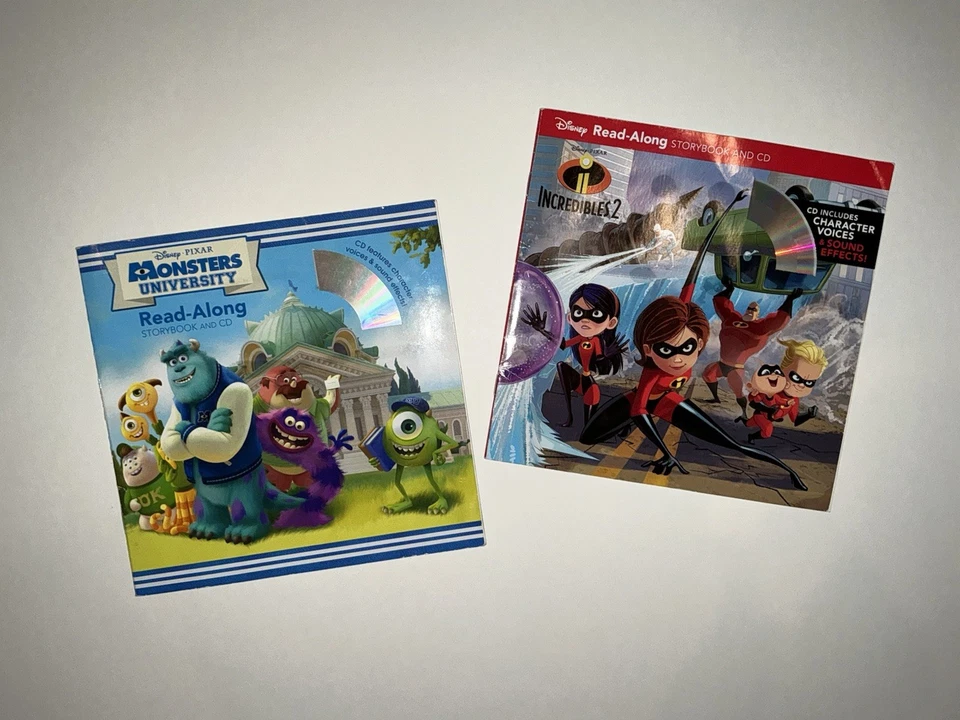Disney Pixar Read-Along Storybook and CD Monsters University & Incredibles 2! Foto 1 de 1