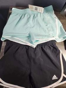 Adidas Shorts Running Workout Swim Lot of 2 Size L Youth Size 14 Girls NEW - Picture 1 of 7