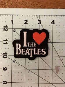 I Love The Beatles Iron On Embroidered Patch - Picture 1 of 1