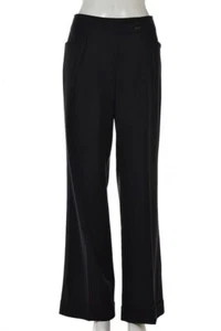 Rene Lezard Womens Pants Size 42 Black Solid Dress Trousers Wool Career Slacks - Picture 1 of 4