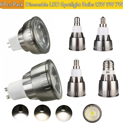 6x Dimmable Cob Led Spotlight Angle Beam High Lamps Lights E14 Light 12W Gu10 - Image 1 of 4