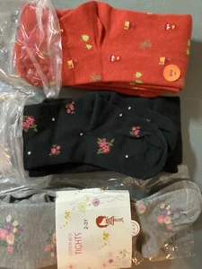 3 Sets ❤️ GIRLS DESIGNER TIGHTS - Children XS - 2T / 3T - Age 1 to 2 NEW / Tags - Picture 1 of 13