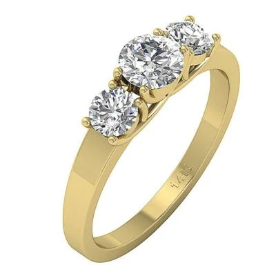 Wedding Ring Natural Diamond I1 G 1.40 Carat 14K White Gold Appraisal 5.50MM - Image 1 of 4