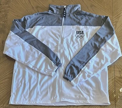 CHAQUETA EQUIPO OLÍMPICO EE. UU. - DAMAS - BLANCO Y GRIS - TALLA XLG - NUEVA Foto 1 de 4