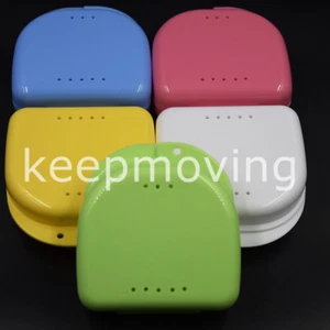 Dental Orthodontic Retainer Denture Storage Box Case Mouthguard Container Colors - Picture 1 of 38