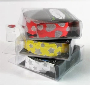 3 piezas CINTA BRILLANTE Darice Oro Rojo Plata Brillo Boda Fiesta Navidad Cumpleaños - Imagen 1 de 3