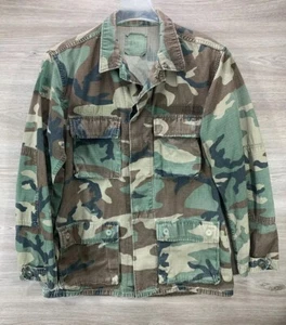 US ARMY 1980's Woodland Camo Military Jacket 8415-01-184-1325 Small-Long - Picture 1 of 13